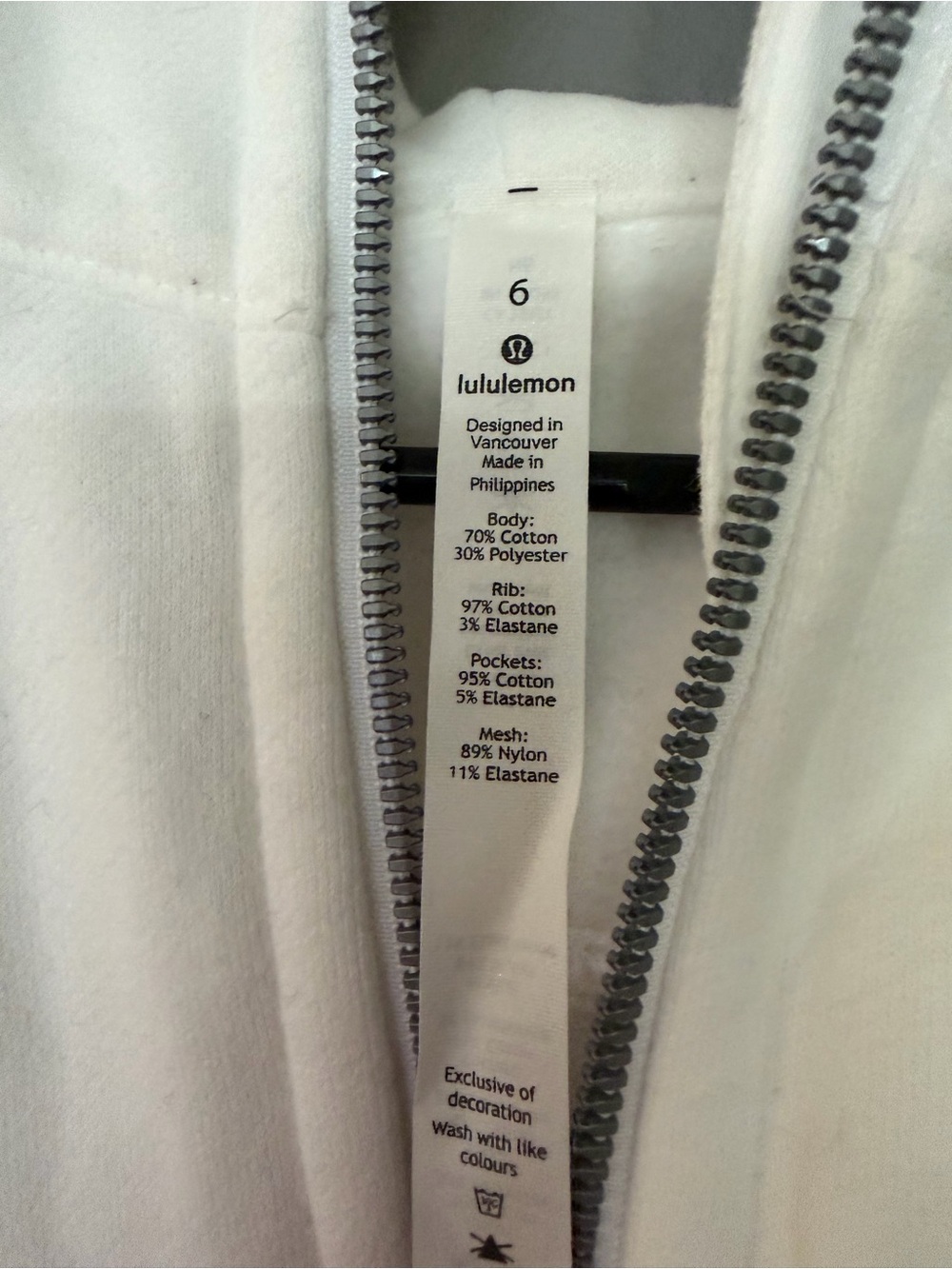 lululemon athletica White Full-Zip Hoodie Jacket - Picture 3 of 3